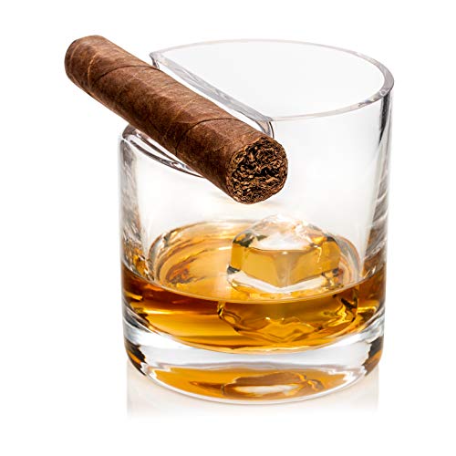 Whisky Glass With Cigar Rest | Ideal Gift For Fathers Day, Lover of