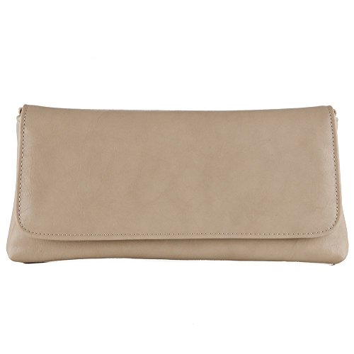 Sac d'embrayage Luana beige au toucher suède velouté premium ACACX551TAUPE