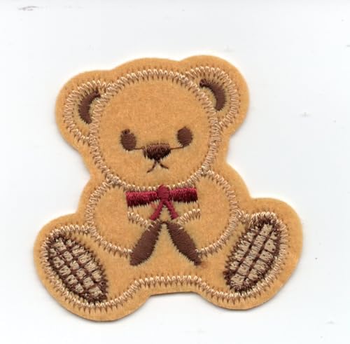 Patch Patch Teddy Bear Brown Red Child Wrights Embroidery Cute Nice Animal Toy Denim Woman Pant Shirt Jean Jacket Handbag Shoe Decal Applique Crest Embroided Iron Sew On Bestdealhere