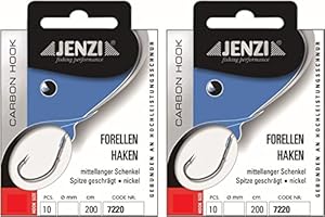 JENZI Forellenhaken Set 20 Stück Carbon