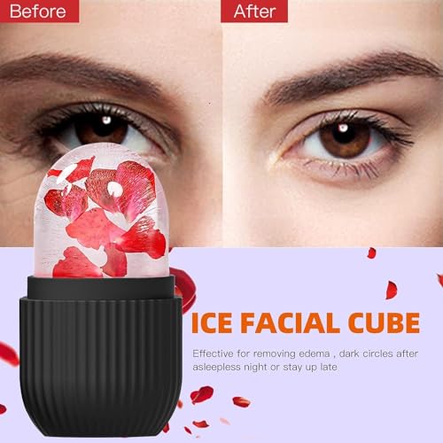 Image of ESZAZX Ice Roller for Face Massager | Cooling Facial Roller for Men & Women | Reduces Puffiness, Dark Circles & Swelling | Reusable, Durable Tool for Glowing Skin (Black)