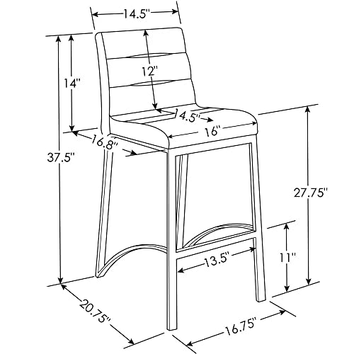 Butaco contemporáneo Zuri Furniture Lynx de altura para barra con base de metal - Gris miniatura 2