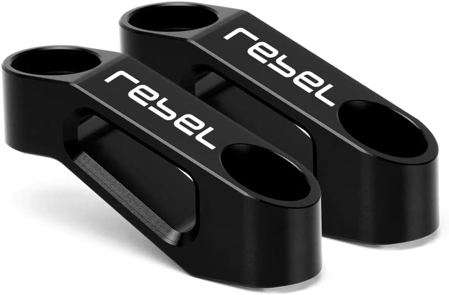 Motorcycle Rearview Mirror Mount Riser Extender Adapter Kit Compatible with Honda Rebel 250/300/450/500/1100 CMX 250 300 450 500 1100 Rear View Mirror Extenders Bracket (black)