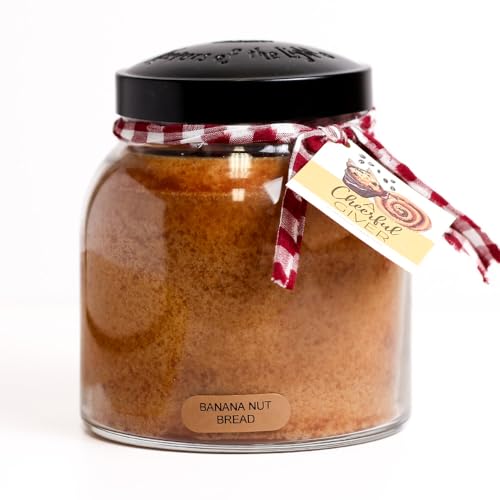 A Cheerful Giver - Banana Nut Bread - 34oz Papa Scented Candle Jar with Lid - Keepers of the Light - 155 Hours of Burn Time Gift for Women Brown