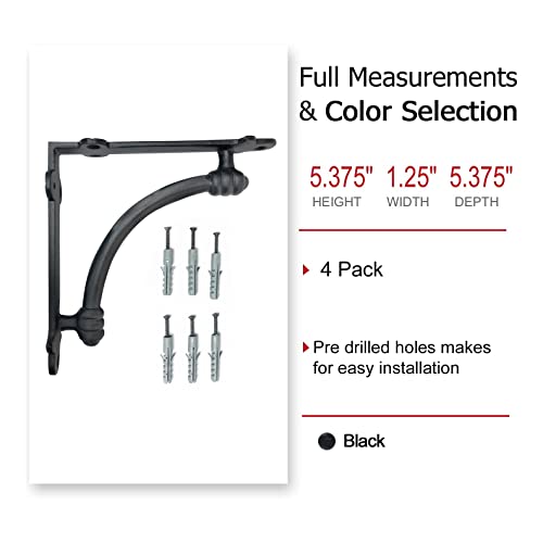 Nach JS-90-064S Half Round Decorative Shelf Brackets 6 Inch thumb #1