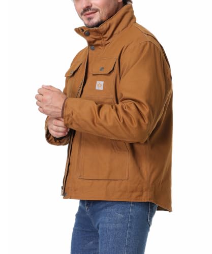 Image of Men's Quilted Flannel Lined Work Coat Long-Lasting Jacket