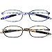 AQWANO 2 Pack Blue Light Blocking Computer Reading Glasses UV Protection Flexible TR90 Frame Lightweight Readers Glasses for Women Men +1.5