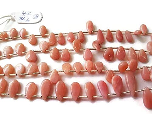 Opaline rose naturelle facettée en poire briolette haut de gamme pour bijoux fins