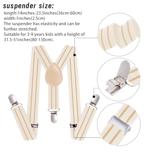Stripe Suspenders for Kids - Adjustable Toddler Suspenders with Clips for Wedding Party2