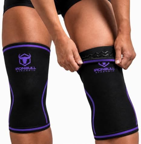 Iron Bull Strength Knee Sleeves 7mm (1 Pair) - High Performance Knee Sleeve Support for Weight Lifting, Cross Training & Powerlifting - Best Knee Wraps & Straps Compression - for Men and Women