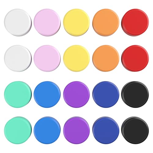 VNDUEEY Lot de 20 aimants ronds pour tableau blanc - Pour réfrigérateur - Pour l'école, la maison, le bureau