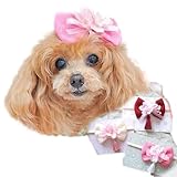 [オメカシペット] 浴衣 犬 着物 りぼん 衣装 子犬 七五三 和飾り 正月 ひな祭り 桜とｍｉｎｉリボンとタッセルのちりめん和飾り 大型犬 ヘアピン 桜色 プラスチックバレッタ 耳飾り 和風 ペット用 犬服 ミニクリップ (つつじ桜, コームピン)