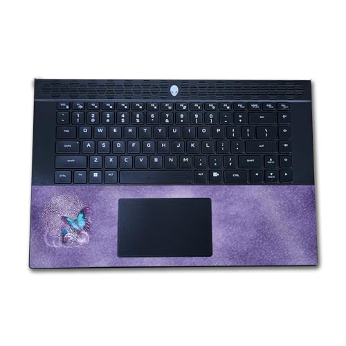 Image of Glossy Glitter Laptop Skin Compatible with Alienware M16 R2 (2024) - Celtic Butterflies - Premium 3M Vinyl Protective Wrap Decal Cover - Easy to Apply | Crafted in The USA by MightySkins