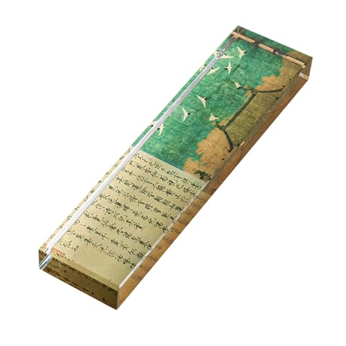 書道具 粉彩色絵『人物風景図』透かし彫り文鎮 文房具 飾り置物★時代物★ fit=scale-down,w=1200