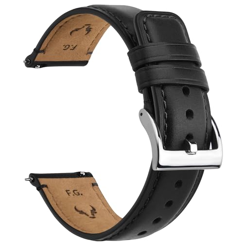 Fullmosa Correa de Reloj 22mm 20mm 18mm, Correa de Cuero de Liberación Rápida, Correa de Repuesto para Hombres/Mujeres, Correa de reloj para Samsung Galaxy Watch/Huawei Smart Watch/Fossil Watch