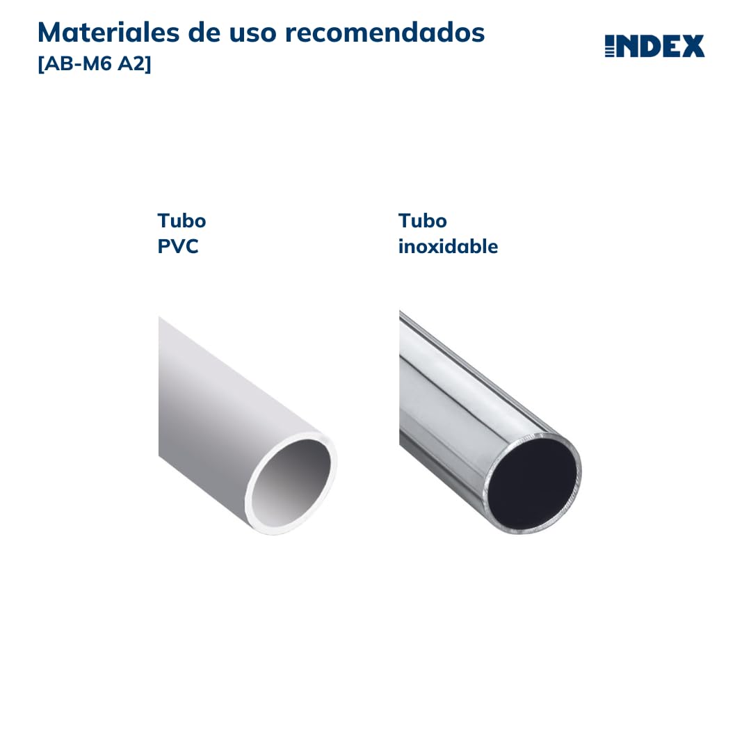 Index 184 ABM6A2020 Index ABM6A2020-Abrazadera M6 Inoxidable A2 (20, 100 uds.)