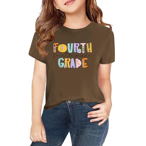 Kids First Day of Fourth Grade Back to School T-Shirt 2025 Stylish Boys Girls Preschool Short Sleeve Funny Outfits