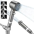 JOMST Filtered Shower Head with Handheld,High Pressure Shower Head 4 Spray Modes,Shower Head with ON/OFF Switch for Pets,Built-in Power Wash to Clean Tub,Shower Heads Combo with Stainless Steel Hose