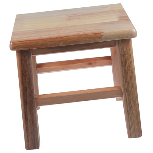 ABOOFAN Children's Square Stool Solid Wood Foot Stool for Living Room Easy to Clean