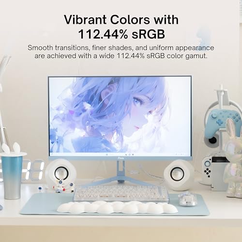 Image of Pixio PX248 Wave Blue 24 inch 200Hz Refresh Rate FHD 1080p Resolution Fast IPS Panel 1ms GTG Response Time Built-in Speakers Gaming Monitor with Adaptive Sync