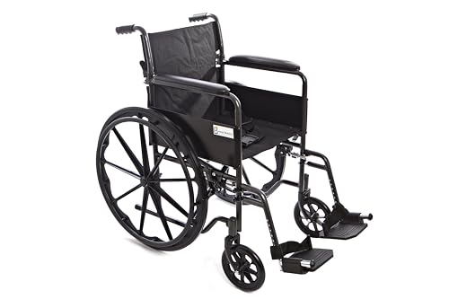 Self Propelled Wheelchair - Half Folding Back Seatbelt for Safety Fully Foldable for Transport with Strong Steel Frame