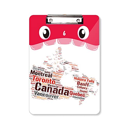 Porte-bloc A4 avec carte du Canada et pince plate pour apprentissage de la géographie