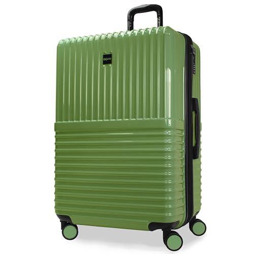 World Traveler Dejuno Tonal High-Quality Polycarbonate Hardside Expandable Spinner Luggage Suitcase with TSA Lock, Matcha, 28-inch, Dejuno Tonal High-Quality Polycarbonate Hardside Expandable Spinner by World Traveler - Used condition - CA$63.67