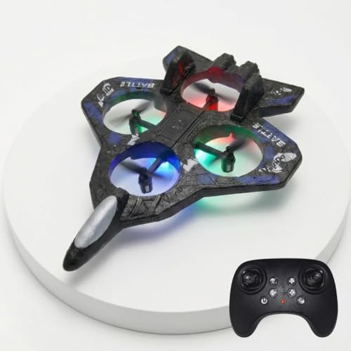 Image of VikriDA Remote Control Fighter Jet RC Airplane for Kids & Adults with LED Lights | 360 Flip, Stunt Roll Flying Plane Toy for Boys
