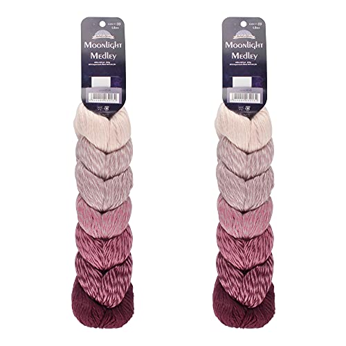 JubileeYarn Moonlight Medley Yarn - Ombre DK Weight Merino Wool/Acrylic - 200g/Hank - Libra - 2 Skeins, 03 Libra, 2 Hanks