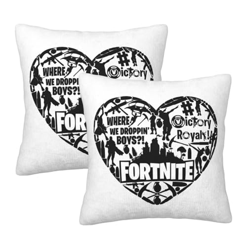 枕カバー フォートナイト クッションカバー 2枚セット 座布団カバー まくらカバー おしゃれ 可愛い ソファ背当て 抱き枕 インテリア飾り オフィス 部屋飾り 四季通用 50X50cm