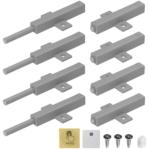 Push to Open Cabinet Hardware Jiayi 8 Pack Heavy Duty Magnet Cabinet Push Latch for Door Closure Drawer Magnetic Push Catch Touch Latch RV for Kitchen Hardware Push Release Latch Cover