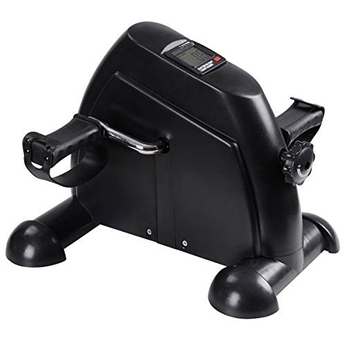 Black Pedal Exerciser Portable Arm Leg Mini Bicycle Bike Exercise Machine Adjustable Resistance