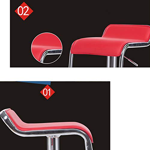 Tabouret de bar pivotant et réglable avec dossier bas en cuir PU - 6