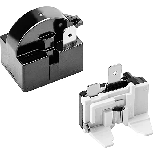 Greluma Relé de arranque PTC QP2-4.7, relé de arranque de refrigerador de 1 pin 4.7Ω y protector de sobrecarga de refrigerador 6750C-0005P 1/2 HP compatible con compresor de refrigerador