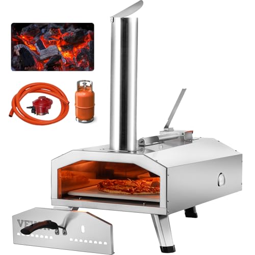 VEVOR 12" Dual Fuel Outdoor Pizza Oven with Thermometer
