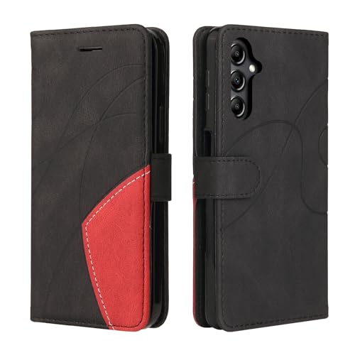 CXTCASE Funda Cartera para Samsung Galaxy M54, FuncióN Kickstand Cubre con Samsung Galaxy M54, Funda con Tapa Samsung Galaxy M54, Funda Movil Carcasa PU Cuero, Negro
