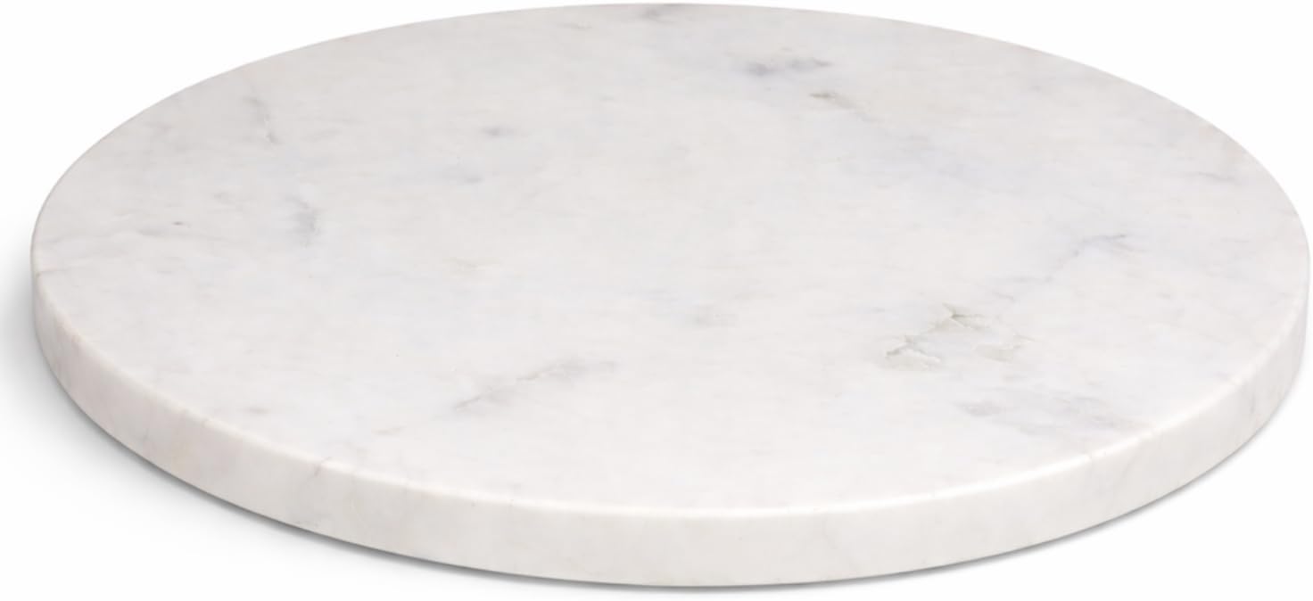KC KULLICRAFT Multi-Purpose Round Shape Marble Cheese Tray | Cutting Board. S...