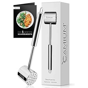 Camium® Meat Tenderiser [Dishwasher Safe] – Schnitzel Tenderiser – [Includes Free E-Book]