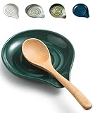 LAUCHUH Spoon Rest for Stove Top, 5 inch Ceramic Cooking Spoon Holder for Kitchen Countertop, Large...