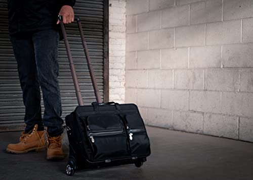 McKleinUSA P Series, Clinton, Tech-Lite Ballistic Nylon, 17" Nylon Patented Detachable -Wheeled Laptop Briefcase, Black (58445), One Size2