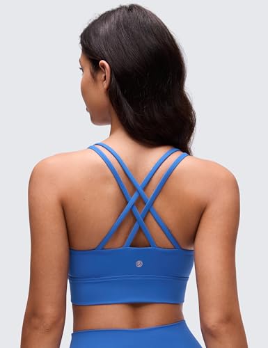 Image of CRZ YOGA Softness Mold Butterluxe Sports Bras | Molded Cup, Light Support, Yoga, Extremely Soft, Longline, Strappy Back, Scoop Neck, for Women