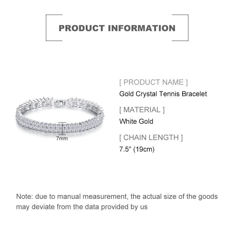 14K Gold Crystal Tennis Bracelet for Women,Dainty Leaf Style Bezel Setting Natural Crystal Charm Bracelet,Fashion Jewelry Gift for Her2