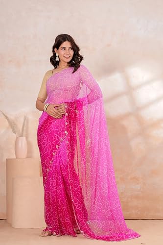 Image of Women's Net Saree with Embroidery with Unstitched Beige Blouse | Sheer Fabric Designer Saree for Women | Festive Ethnic Saree |