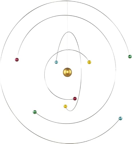 Tbaoshi Hanging Cosmos Mobile Atom Mobile Planet Orbit Hanging Metal Steel Rings Decoration Indoor Decor for Kids and Adults