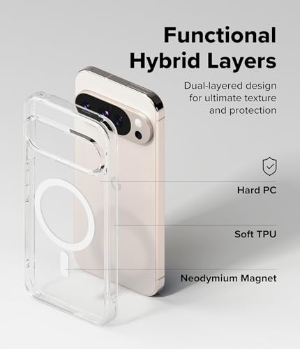 Image of Ringke Fusion Designed for Google Pixel 10 Pro XL Case [Compatible with MagSafe] [Scratch Resistant] Slim Transparent Protective Back Cover with Shockproof Bumper - Magnetic Clear