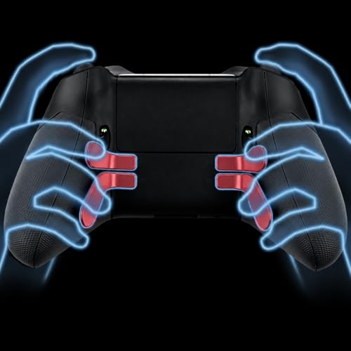 Image of 4 PCS Red Metal Stainless Steel Paddles Trigger, DaKuan Metal Paddles Compatible with Xbox One Elite and Xbox Elite Series 2