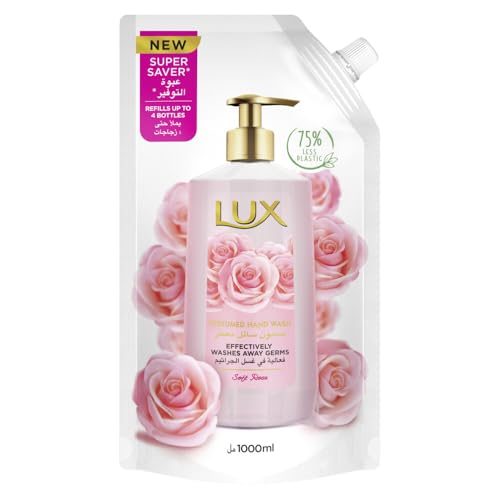 LUX Perfumed Liquid Hand Wash Soft Rose with Almond Oil & Glycerin for Fragrant Soft and Clean Hands 1L