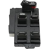 Evan Fischer Master Power Window Switch Compatible with Honda Accord 1994-1997 Black Sedan 15-Prong Blade Male Terminal; Female Connector Replaces # 901600