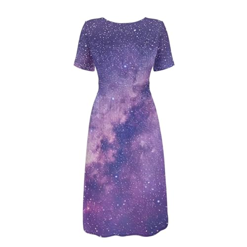 Image of Women's Summer Formal Dresses Short Sleeve Wrap V Neck Dresses Bridesmaid Wedding Guest Dress with Pockets