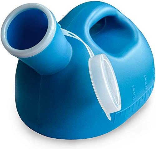 Urinals for Men 2000 ml/66 oz Portable Male Urinal Urine Collection Container for Adults/Large Plastic Pee Holder for Hospital,Incontinence,Elderly,Travel,Driving,Camping (Blue)